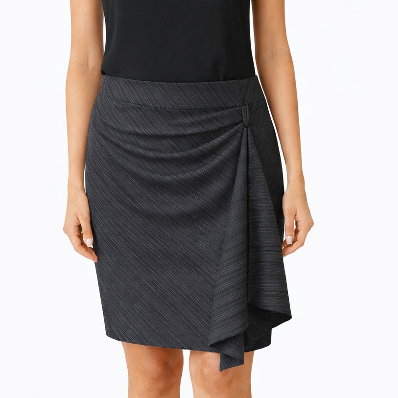 Development Ruched Ruffle Pinstripe Skirt 8